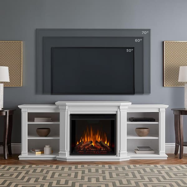 KING　COLE AVISO FIRE BLADE ホワイト Reviews for Real Flame Valmont 74 in. Electric Fireplace TV Stand