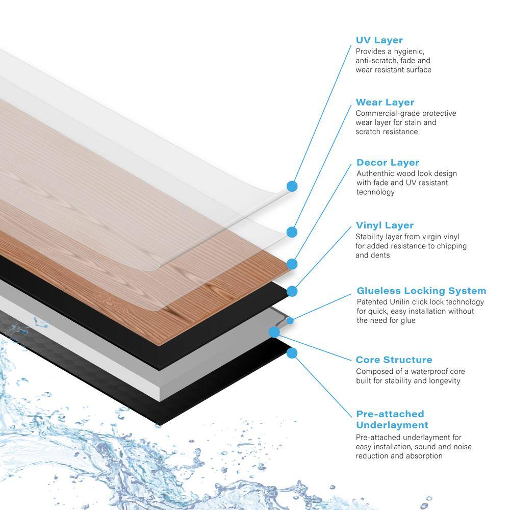 Extra Long Caliber Brown Oak Waterproof Vinyl Plank Flooring