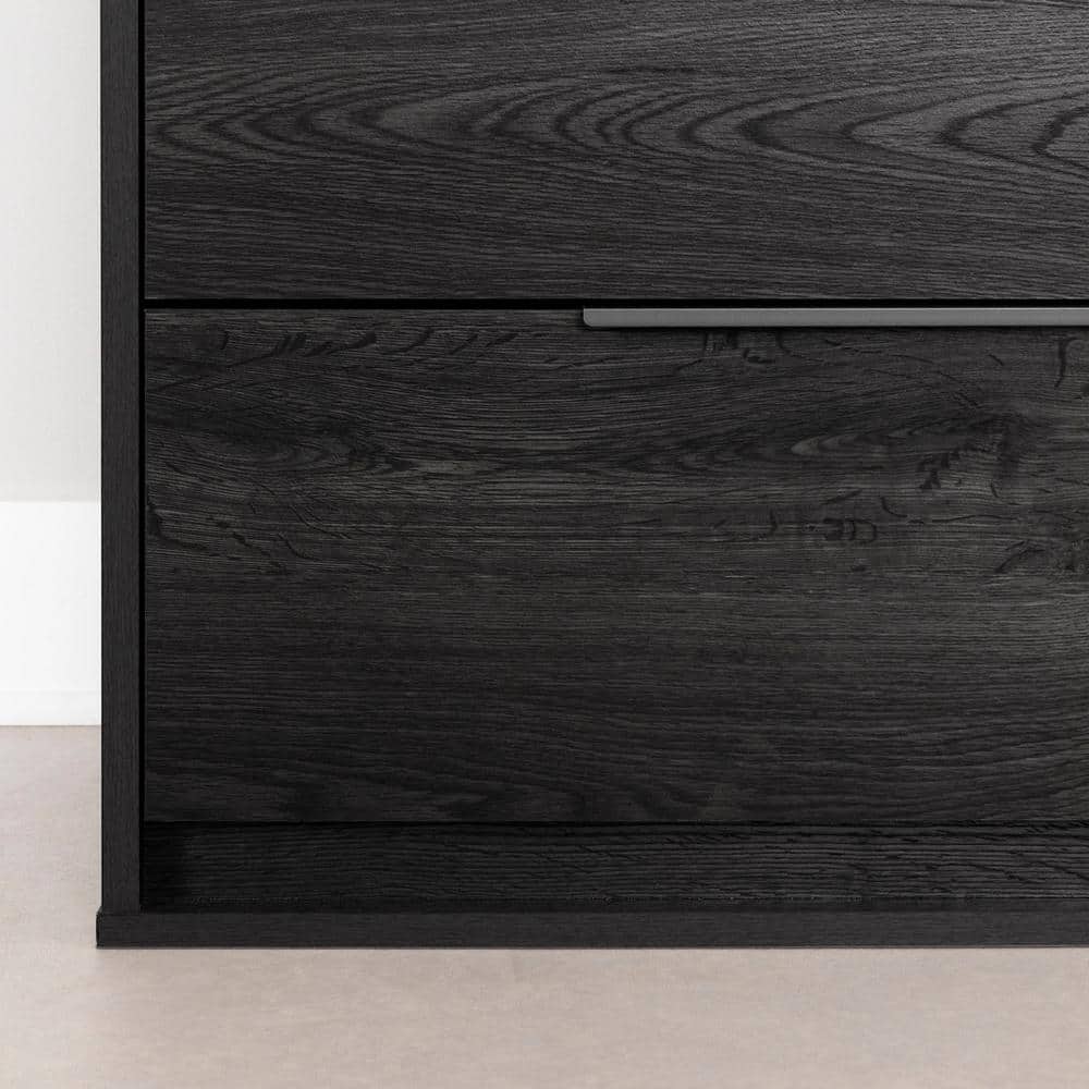 Gray Oak Double 6-Drawer Horizontal Dresser