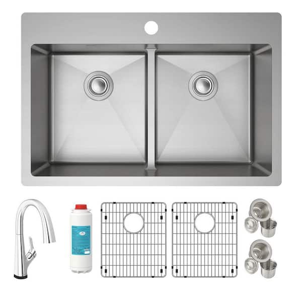 32 Modern Double Bowl Undermount Kitchen Sink Catering Stainless