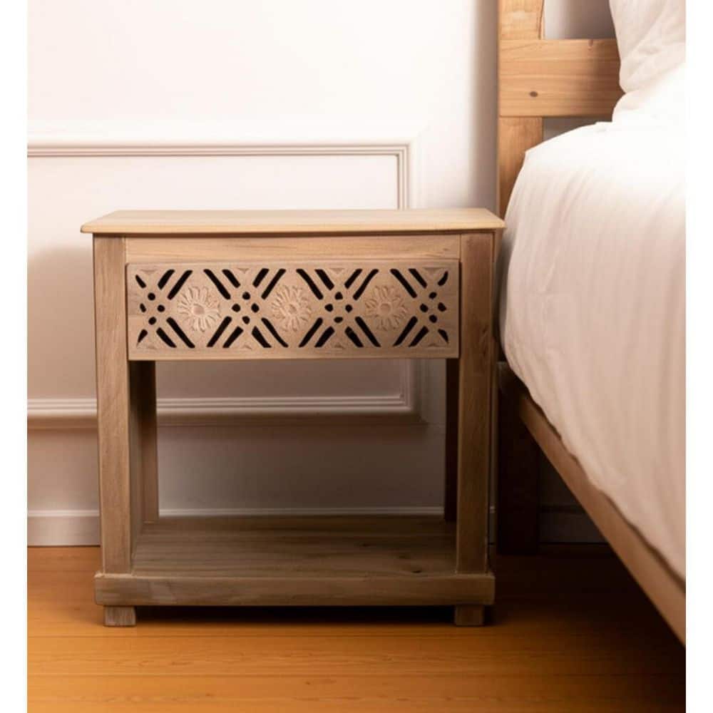 Natural 1 Drawer 28.00 in. Nightstand