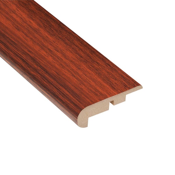 Home Legend High Gloss Brazilian Cherry 7/16 in. Thick x 2-1/4 in. Wide x 94 in. Length Laminate Stairnose Molding