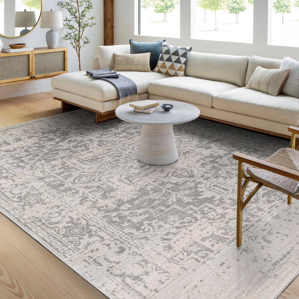 Demeter Gray 12' x 15' Synthetic Easy Care Area Rug