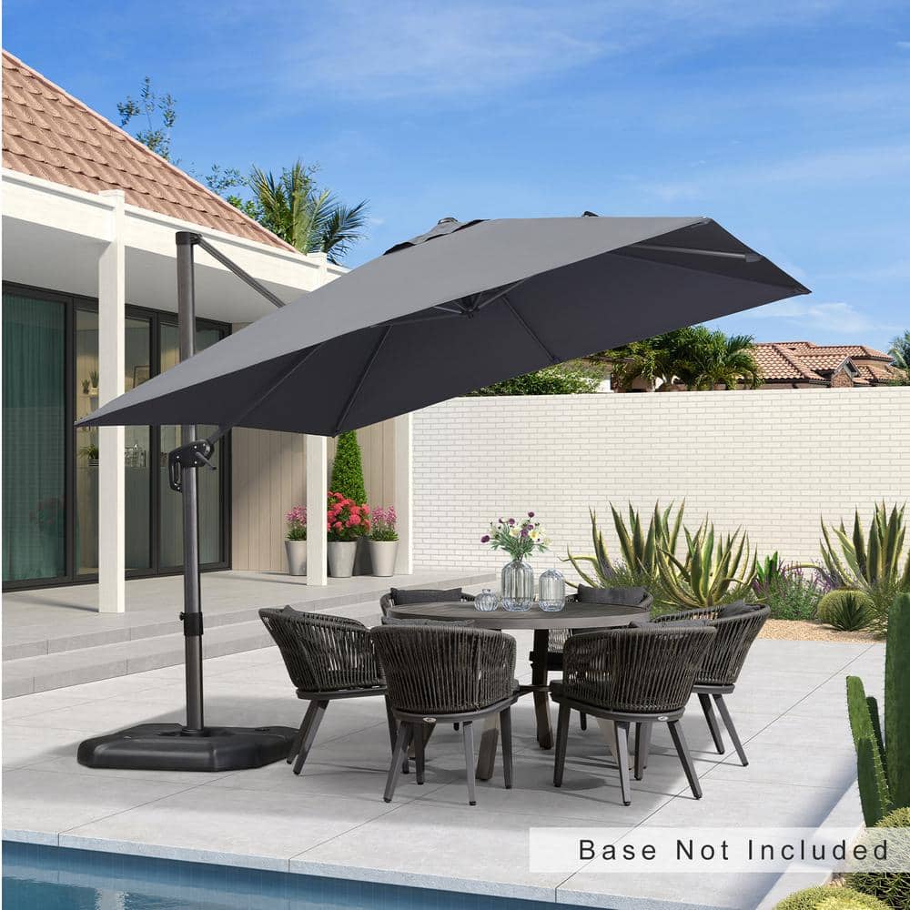 10 ft. Square Outdoor Patio Cantilever Umbrella Aluminum Offset 360° Rotation Umbrella in Light Gray price history on PriceWatchPro