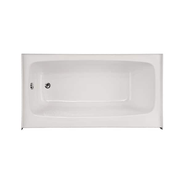 Hydro Systems Trenton 54 in. Acrylic Left Hand Drain Rectangular Alcove Air Bath Bathtub in White