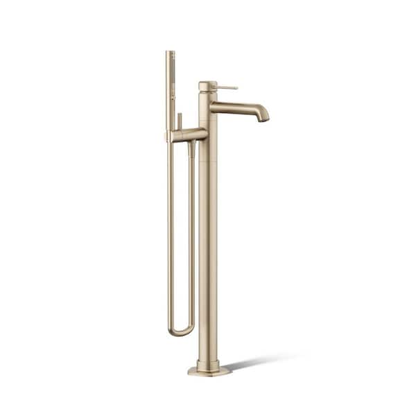 KOHLER Occasion Floor-Mount Bath Filler Trim With Handshower in Vibrant Brushed Bronze