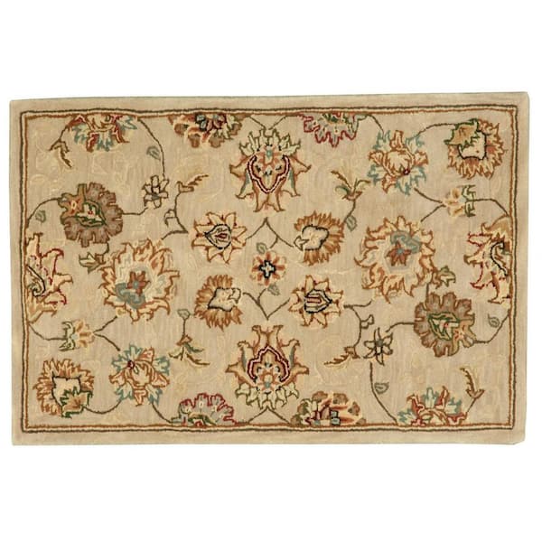 Nourison 2000 Beige doormat 2000 Beige 2 ft. x 3 ft. Bordered Traditional Kitchen Area Rug