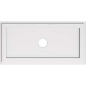 30 in. W x 15 in. H x 3 in. ID x 1 in. P Rectangle Architectural Grade PVC Contemporary Ceiling Medallion