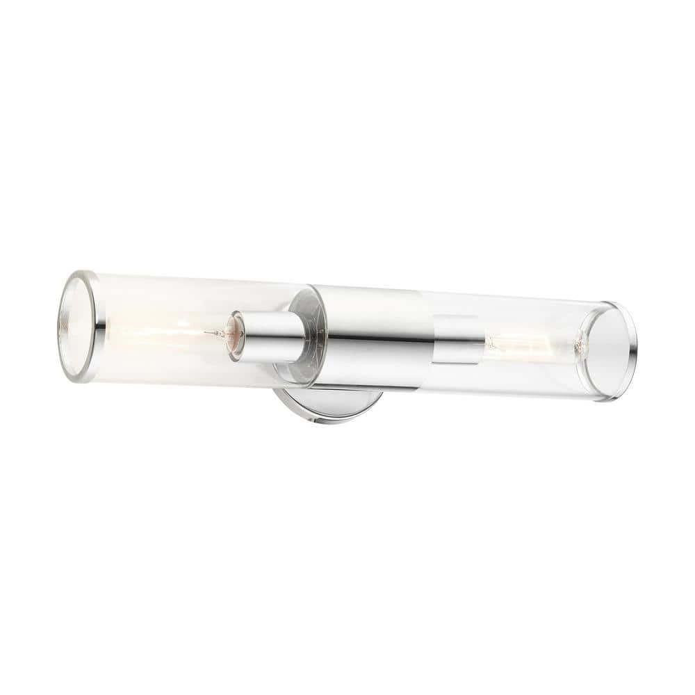 Bancroft 2-Light Vanity in Polished Chrome with Clear Glass