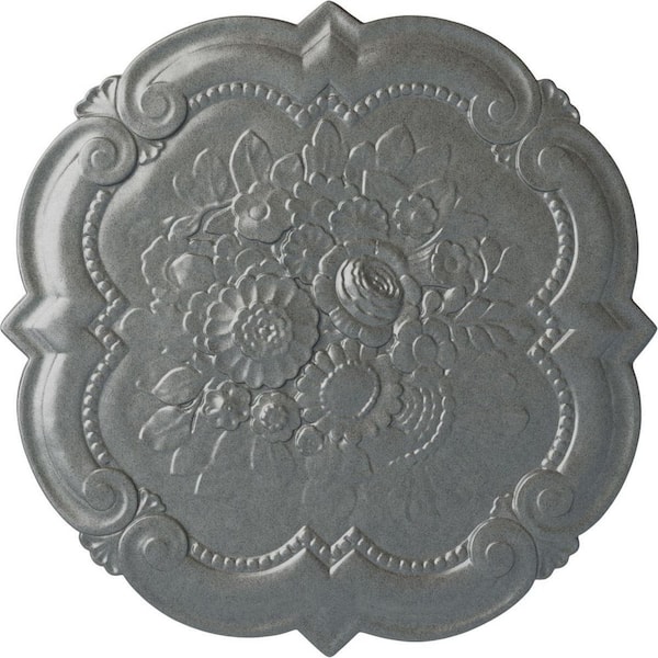 Ekena Millwork 24-3/8 in. x 1 in. Victorian Urethane Ceiling Medallion, Platinum