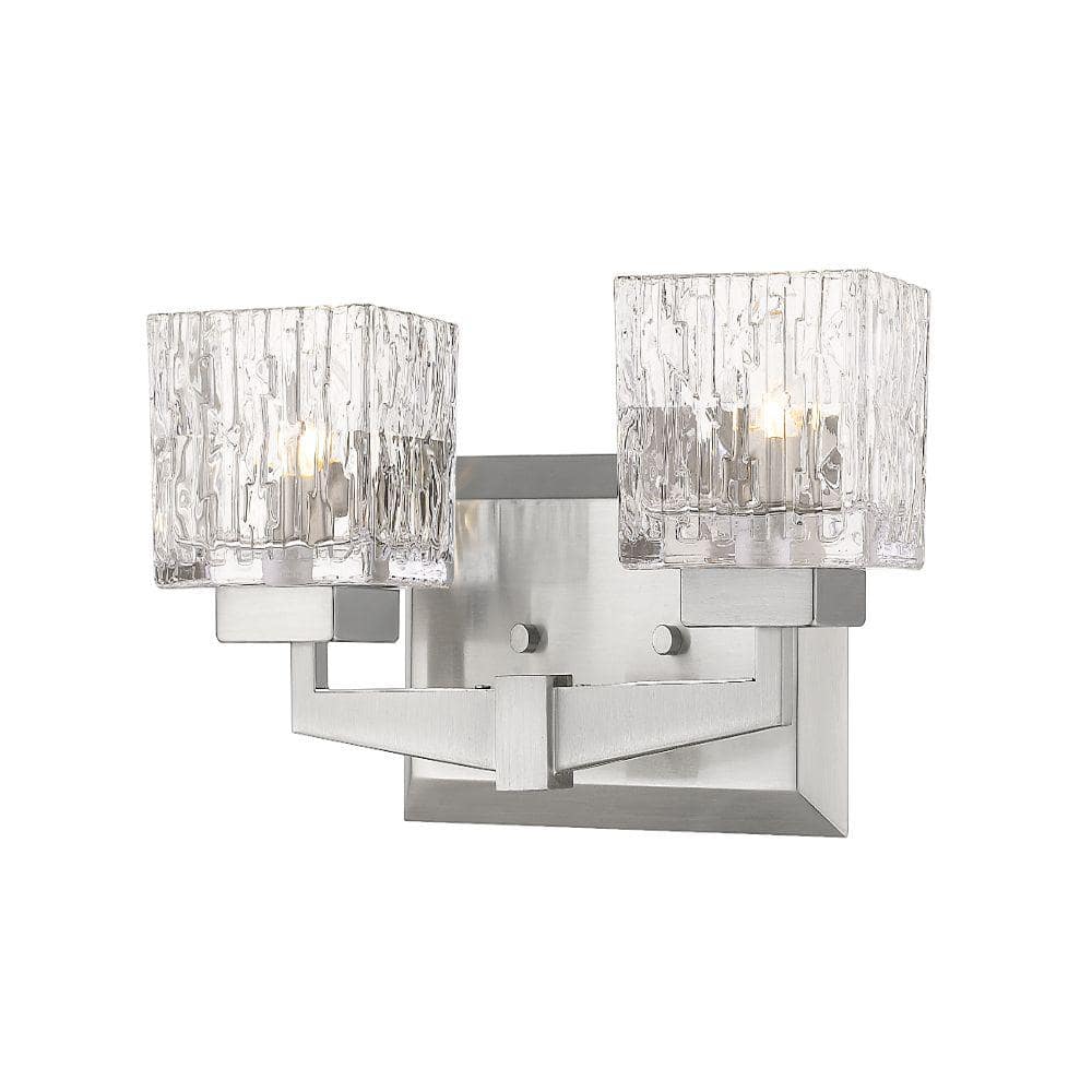 UPC 685659143164 product image for Rubicon 13.5 in. 2-Light LED Brushed Nickel Vanity Light with Clear Glass | upcitemdb.com