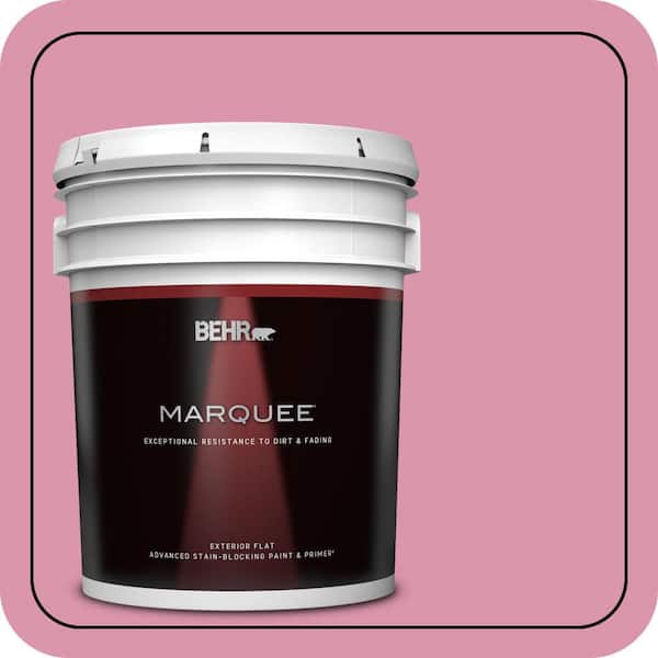 BEHR MARQUEE 5 gal. #110B-4 Foxy Pink Flat Exterior Paint & Primer