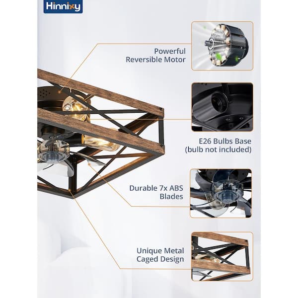 ボーイフレンド Sky Hog Cynthia 52 in. Black Lightless Ceiling Fan with 3