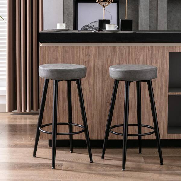 industrial bar stool leather seat