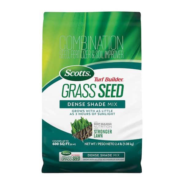 Scotts Turf Builder 2.4 lbs. Grass Seed Dense Shade Mix with Fertilizer and Soil Improver Grows With Little Sunlight