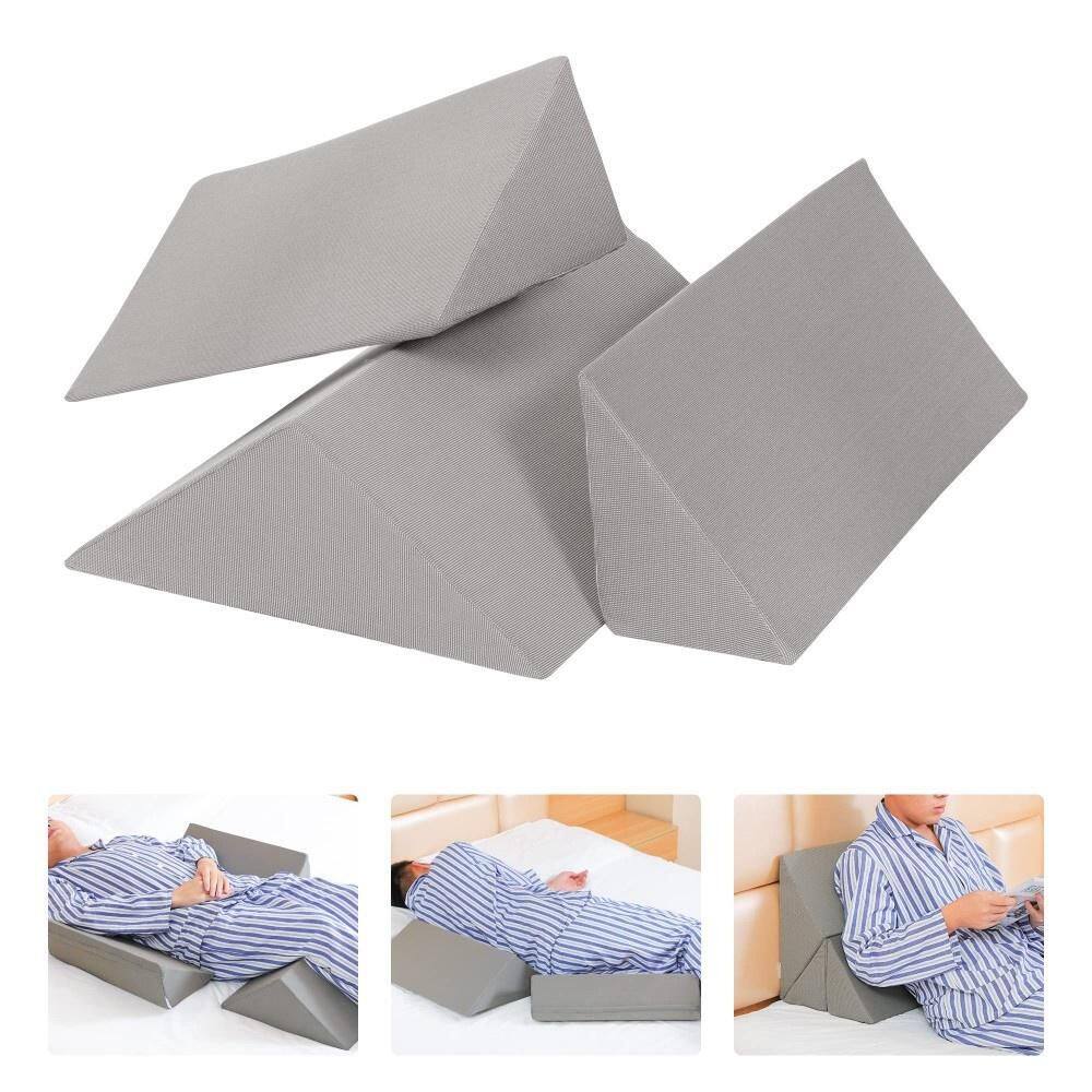 3-Piece Bed 3-in-1 Foam Wedge Positioning Pillow, Anti-Slip Bedsore Relief Support with Removable Cover in Gray price history on PriceWatchPro