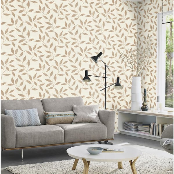Amble Cream White Vine Wallpaper Sample
