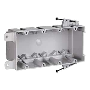 Pass & Seymour Slater New Work 4 Gang 68 Cu. In. Plastic Screw Mount Steel Stud Box with Quick/Click