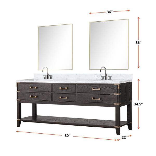 78 in. x 39 in. French Victorian White Double Vanity Mirror DV039XL - The  Home Depot