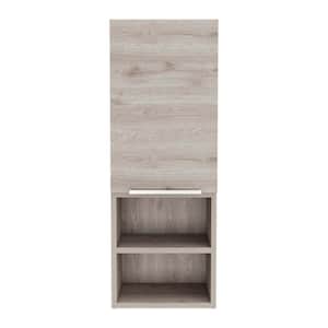 11.8 in. W x 32.1 in. H Rectangular Gray Surface Mount Medicine Cabinet without Mirror with Open and Interior Shelves