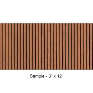 Take Home Sample - Rounded Mini Slats 1/4 in. x 0.25 ft. x 1 ft. Mahogany Brown Glue-Up Foam Wood Wall Panel(1-Pc/Pack)