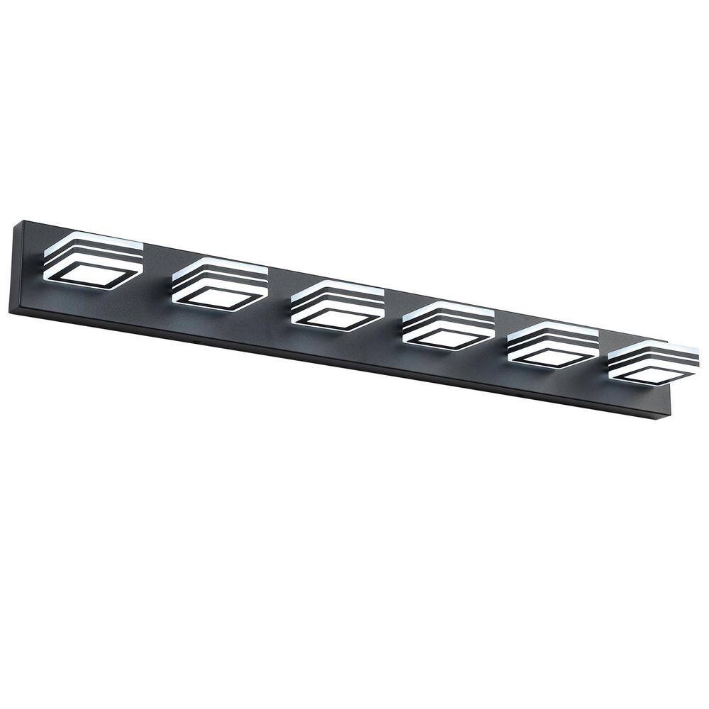39 in. 6-Light Black Bathroom LED Vanity Light with Dimmable 5500K Light price history on PriceWatchPro