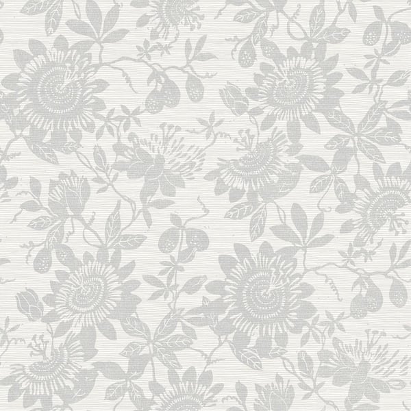 A-Street Prints Helen Floral Trail Grey Paper Non-Pasted Textured Wallpaper