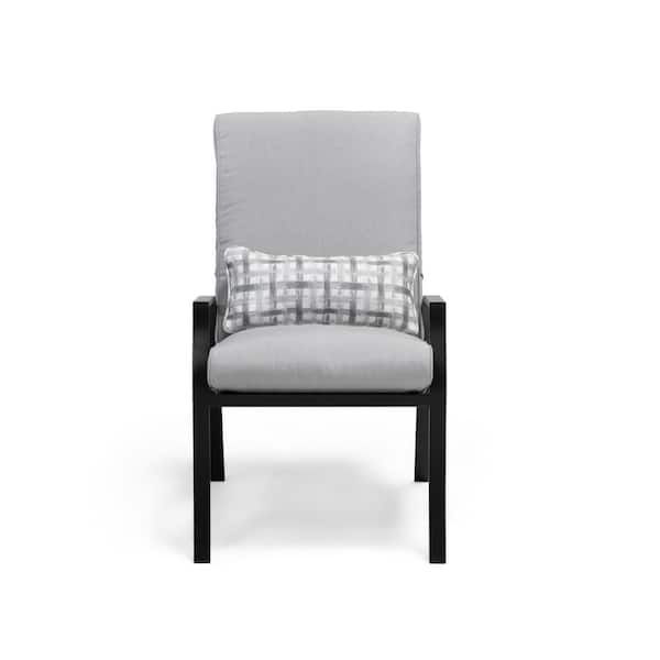 GREEMOTION Palma Adjustable Backrest Steel Dining Home Chair GHN-4245-8QL - With The Cushions Pillow Outdoor (6-Pack) Depot and Lumbar Gray