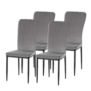 Gray Modern And Contemporary Tufted Velvet Upholstered Accent Dining Chair (Set of 4)