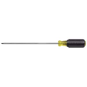#1 Square-Recess Tip Screwdriver with 8 in. Round Shank- Cushion Grip Handle