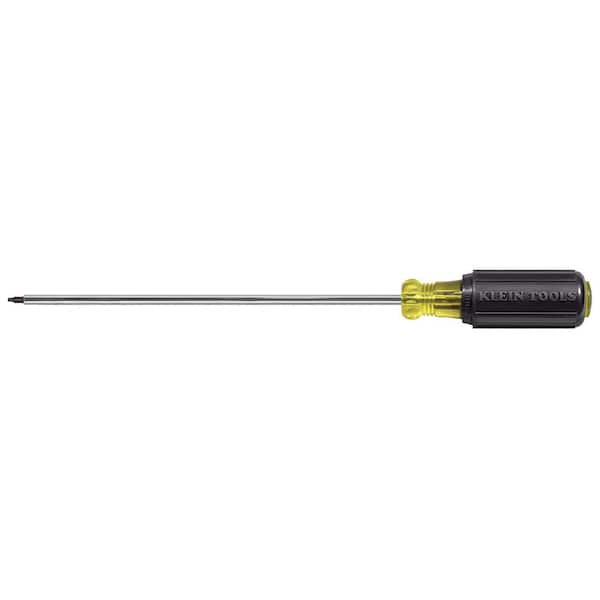 Klein Tools #1 Square-Recess Tip Screwdriver with 8 in. Round Shank- Cushion Grip Handle