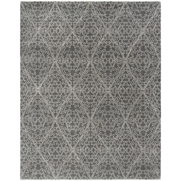 Martha Stewart 9 ft. x 12 ft. Rock Garden/Gray Diamond Abstract Area Rug