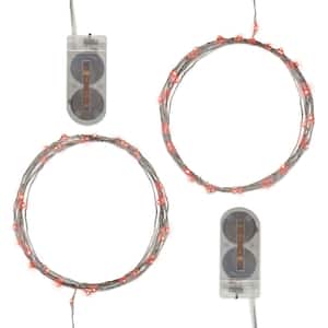 40-Light Mini Battery Operated Waterproof String Lights in Red (2-Count)