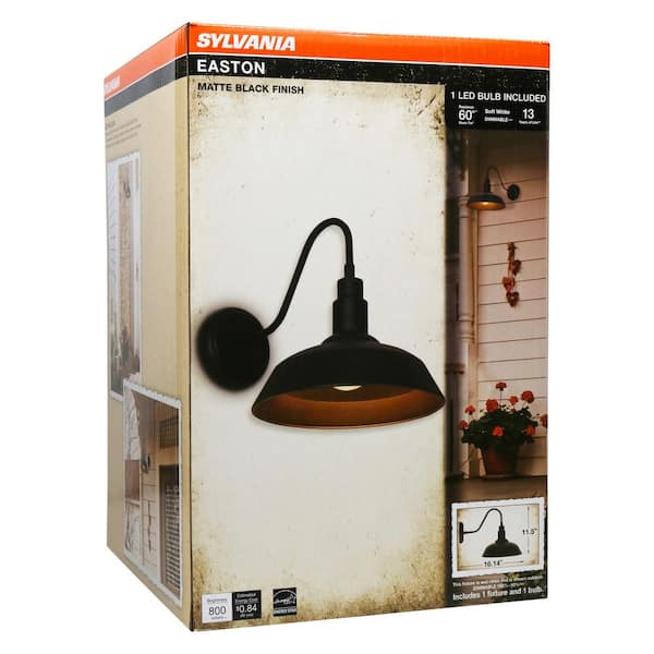 Sylvania Easton 11.5 in Single Bulb Antique Black Outdoor Barn Light Sconce 