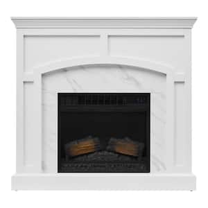 Fallston 45 in. W Wall Mantel Infrared Electric Fireplace in White