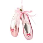 5 in. Pink Ballet Slippers Glass Christmas Ornament