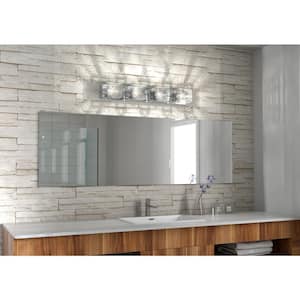 Metropolitan 31 in. 4-Light Chrome Modern Bath Vanity Light Bar for Bathroom