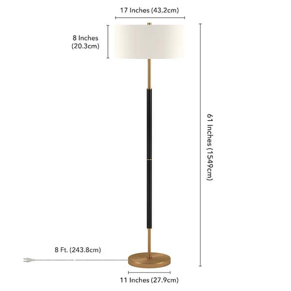 Best Buy: Camden&Wells Simone Floor Lamp Rustic Oak/Brass FL1161