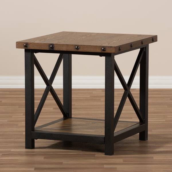 Baxton Studio Herzen Medium Brown Wood Finished End Table 28862