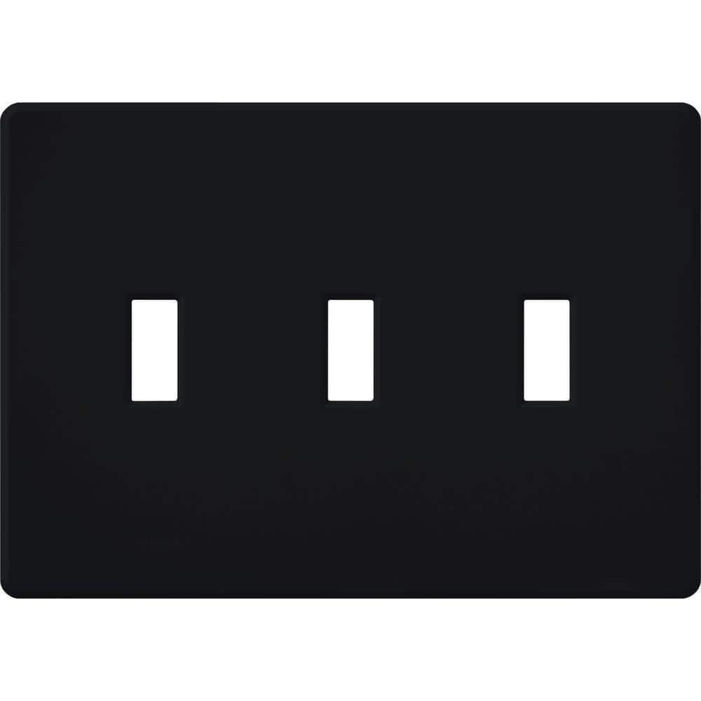 Lutron Fassada 3 Gang Toggle Switch Cover Plate for Dimmers and