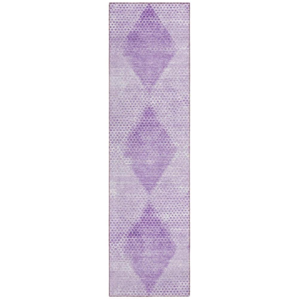 Lavender 2 ft. x 8 ft. Woven Geometric Runner Indoor/Outdoor Area Rug price history on PriceWatchPro