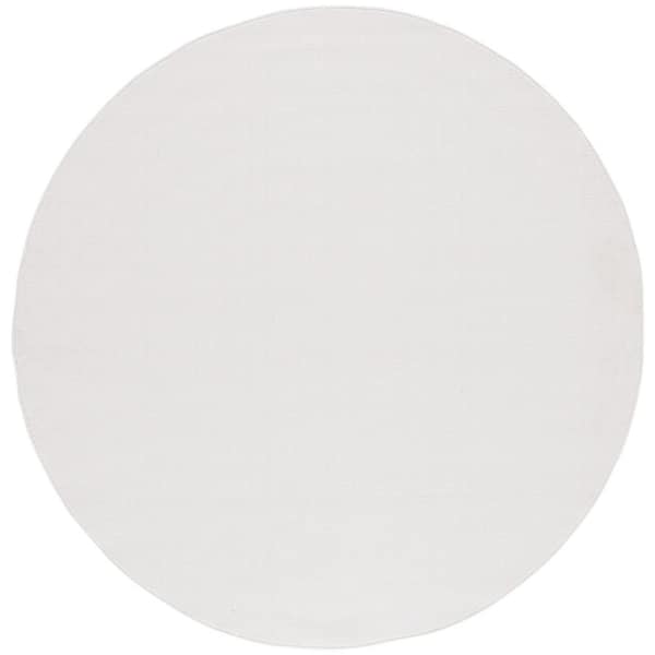 River 7 ft. x 7 ft. Ivory Solid Marle Round Area Rug