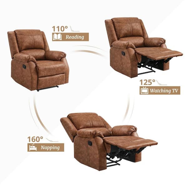 OrangeOne Jek 59 in. W Saddle Brown Leather Upholstered Rectangle