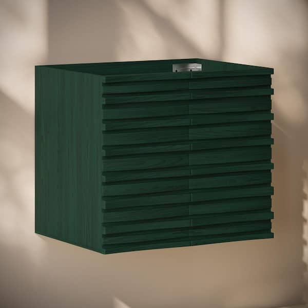 Cascade 24" Wall-Mounted Bath Vanity Cabinet without Top in Green Oak