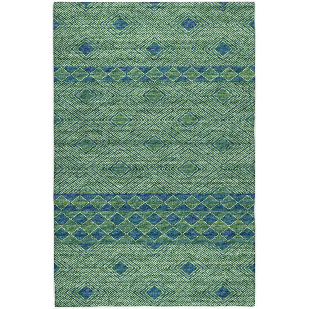 Dream Shag Premium Machine Washable Abstract ADS107 Green 5 ft. x 7 ft. 6 in. Area Rug price history on PriceWatchPro