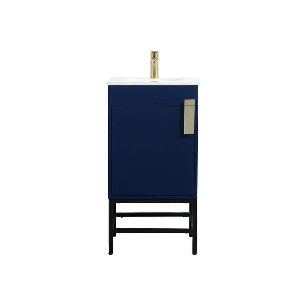 Simply Living 18 in. W x 19 in. D x 33.5 in. H Bath Vanity in Blue with Ivo
