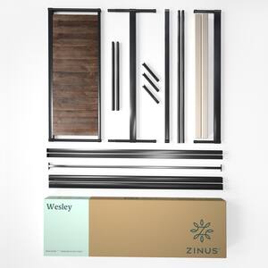 Wesley Brown Metal and Wood Queen Canopy Platform Bed