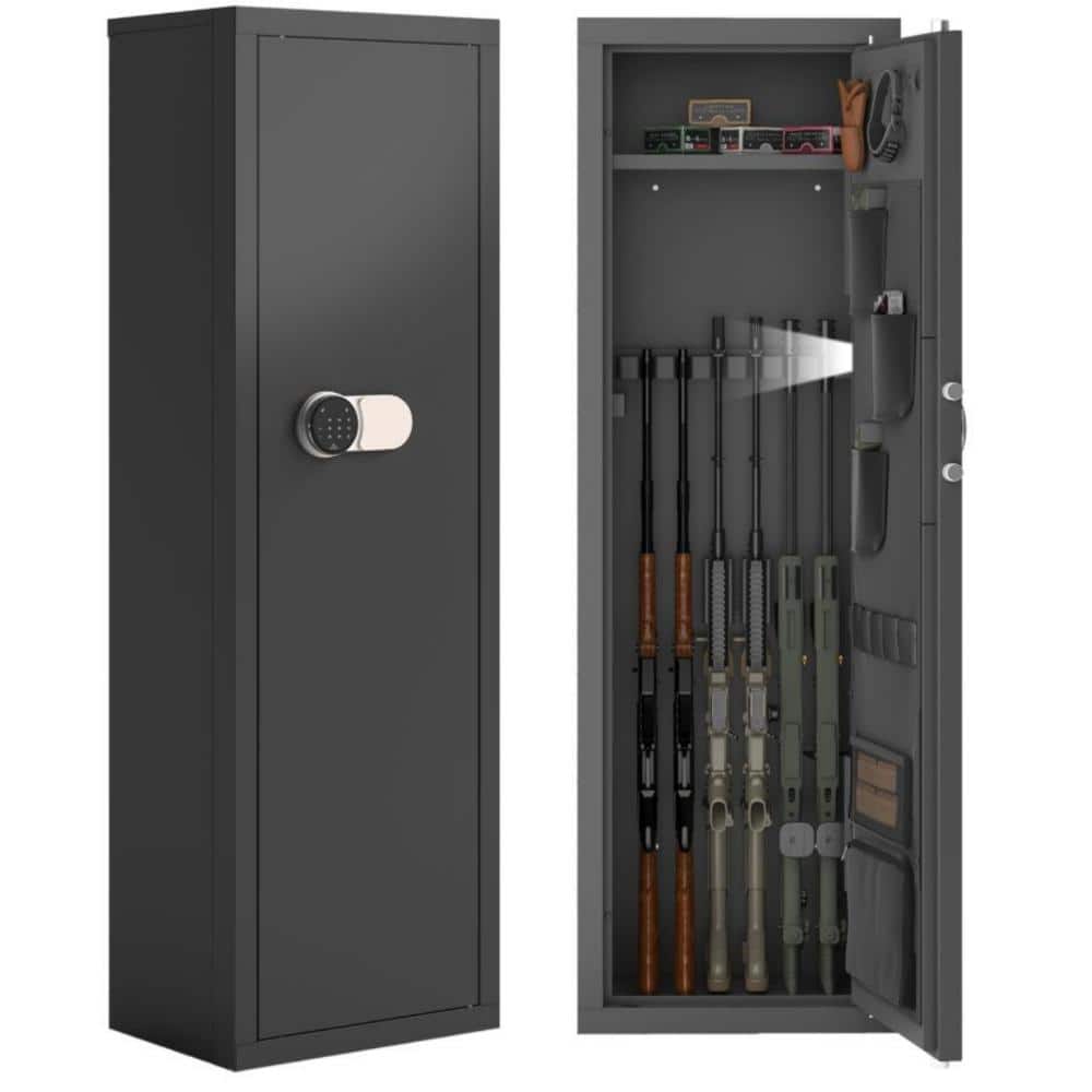 5.2 cu.ft. Digital Keypad Lock Gun Cabinet with Adjustable Shelves&Pistol Holster, 2 Ways to Access, Anti-Pry Steel price history on PriceWatchPro