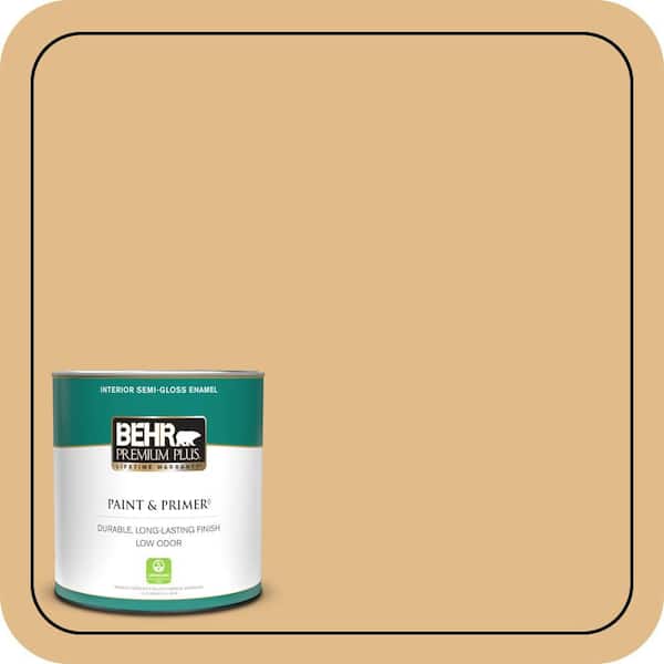 BEHR PREMIUM PLUS 1 qt. #M280-4 Royal Gold Semi-Gloss Enamel Low Odor Interior Paint & Primer