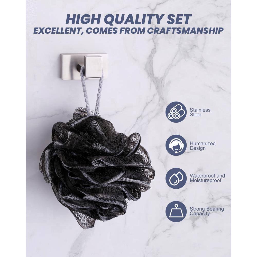 Brushed Nickel 5-Piece Modern Bathroom Hardware Set